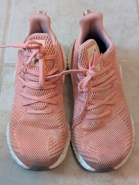 adidas Pink Knit Athletic Running Shoes
